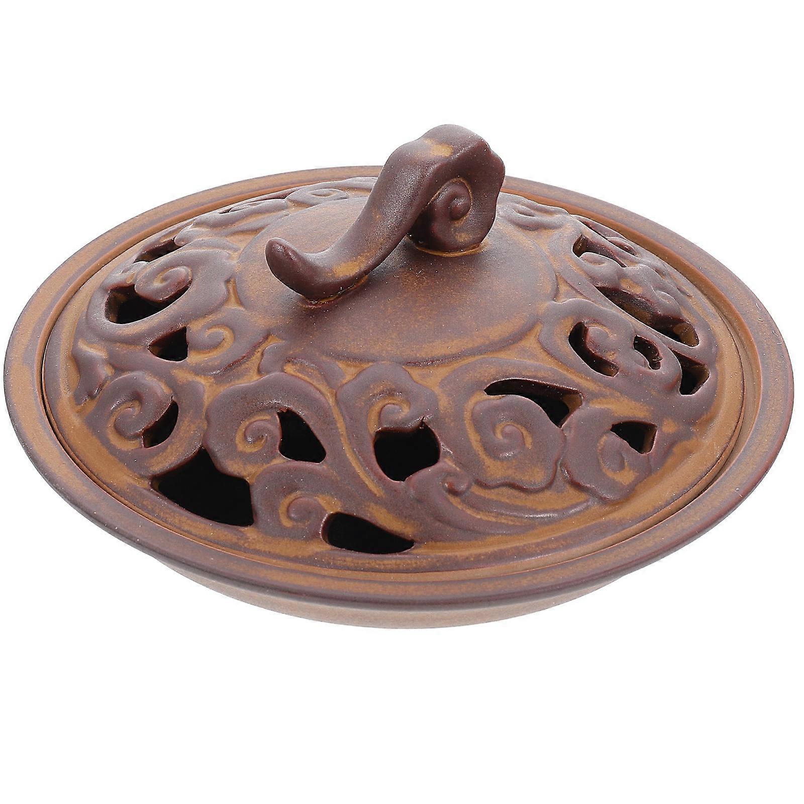 Ceramic Incense Burner Home Decor Featuring Aroma Brown Ceramic