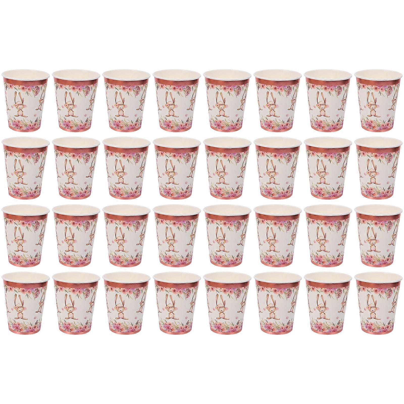 Party Disposable Bronzing Paper Cup Set with 32 Pieces for Easter