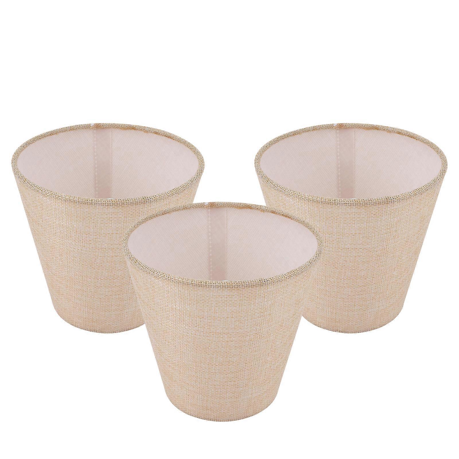 Beige Cloth Lampshade Clip on Lamp Shade for Table Lamp 12Pcs
