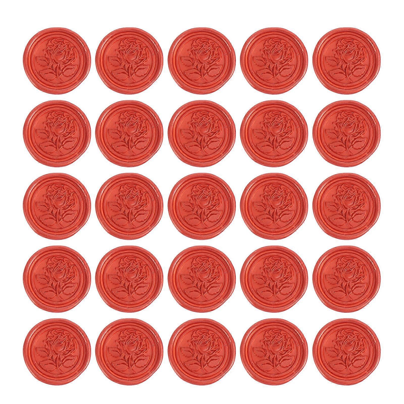 Autocollant de sceau laqué au feu pour décoration de cartes avec 50 étiquettes de sceau rouges