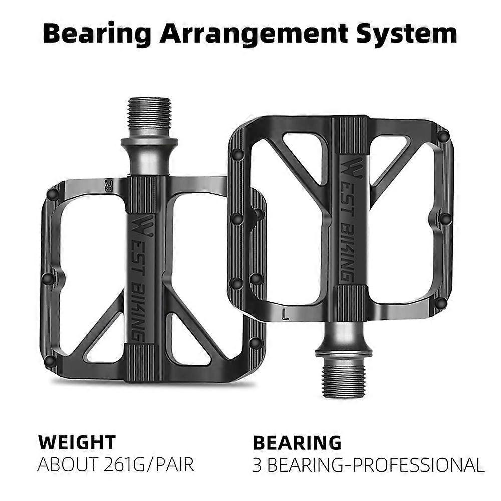 Flat Wide Alloy Bike Pedals, Waterproof Antislip Pedals Compatible with Mewmewcat Twirltide