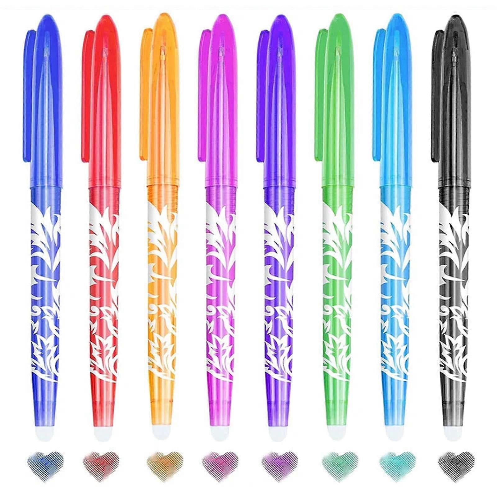 JingChun 12Pcs Erasable Gel Pens, Fine Point 0.5 mm, Assorted Colors
