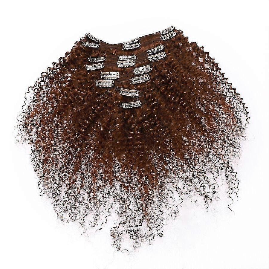 3 peças de extensões de cabelo humano afro cacheado com clipe, cabelo brasileiro