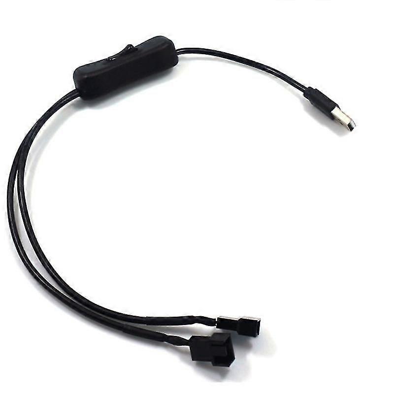 40cm Usb To 3-pin / 4-pin Pwm 5v Fan Power Adapter Cable With On/off Switch