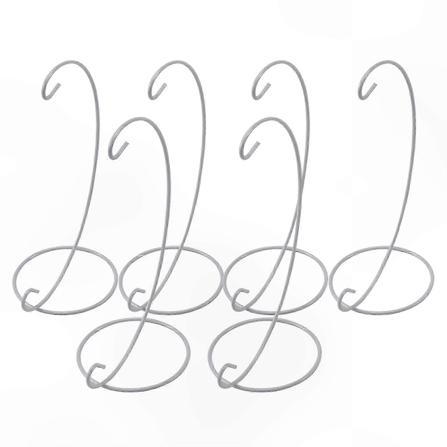 (6 Pack) White Iron Ornament Display Stand Hanging Rack