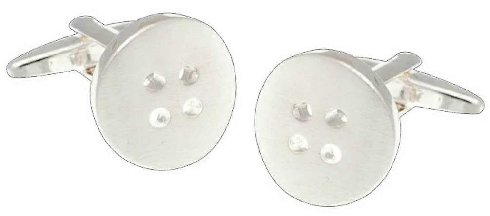 David Van Hagen Button Cufflinks - Silver