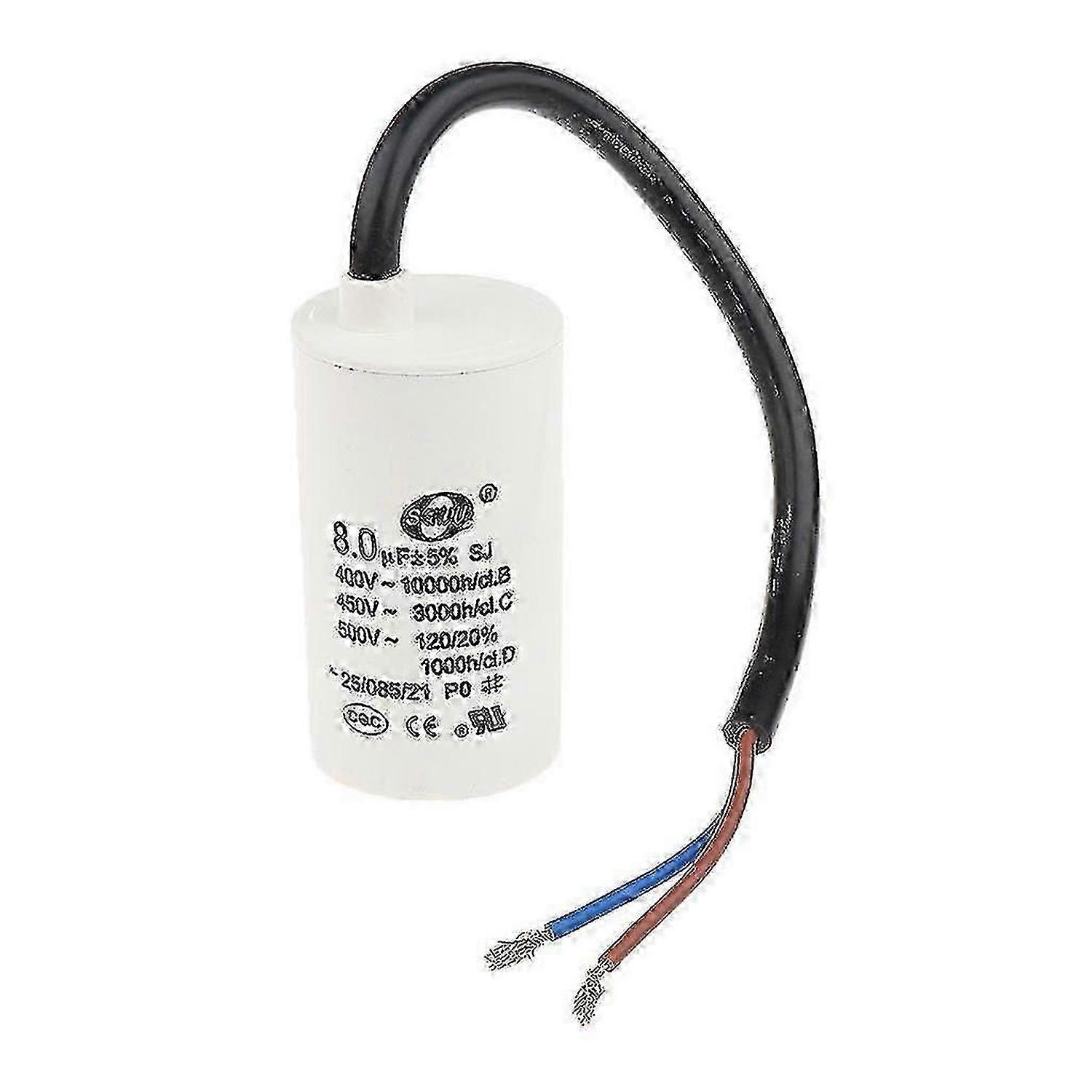 50/60Hz motor capacitor 450V 8uF CBB60 for smooth appliance running