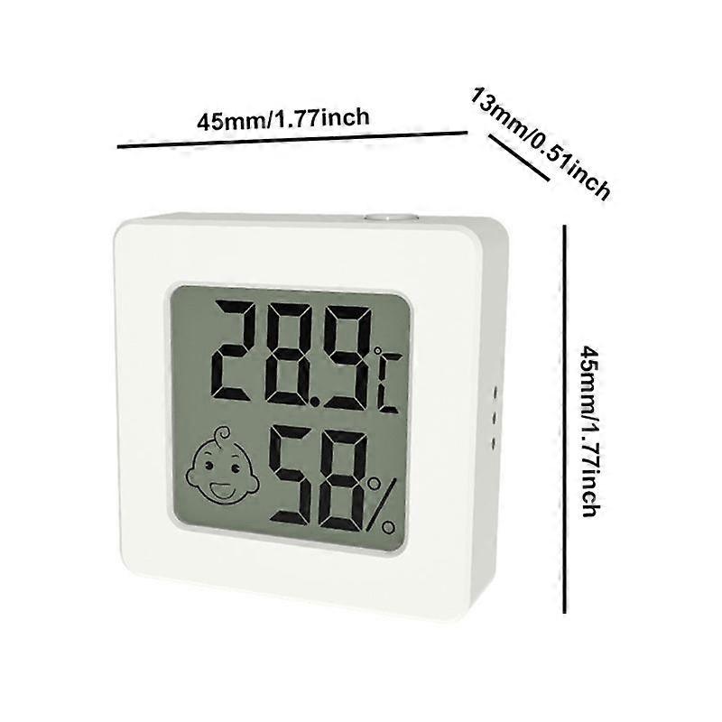 Mini LCD Digital Thermometer Hygrometer Meter with Battery White