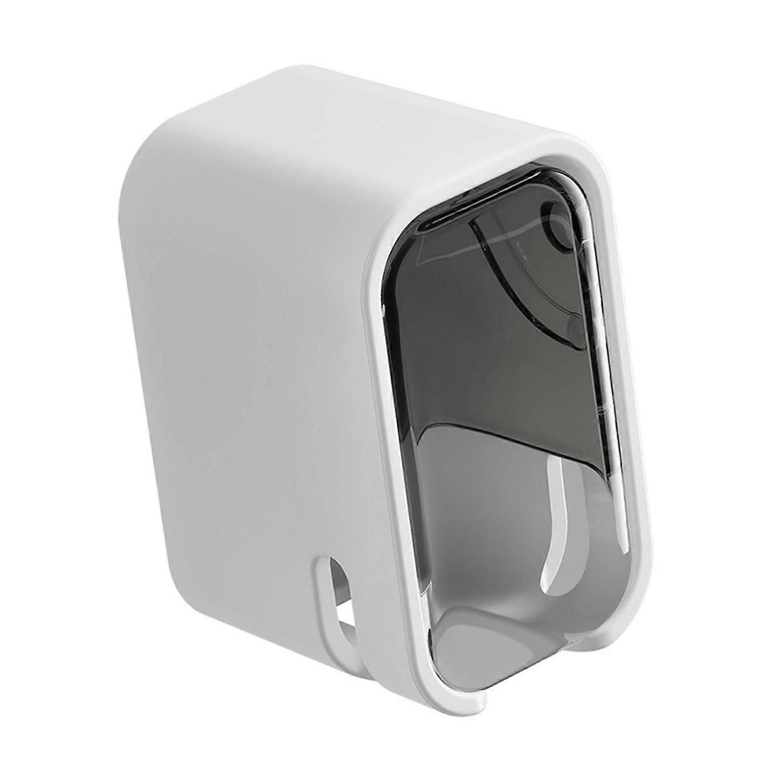 Adhesive Toothbrush Wall Rack Vertical Wall Mount, SpaceSaving Dustproof Bathroom Organizer, Translucent Grey