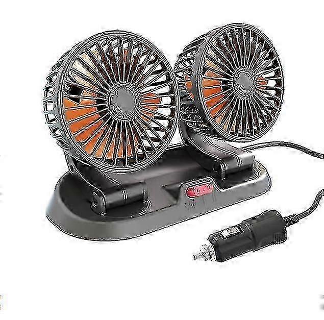 Summer New Car Double Head Fan Adjustable Multi-function Car Mini Double Head Small Fan