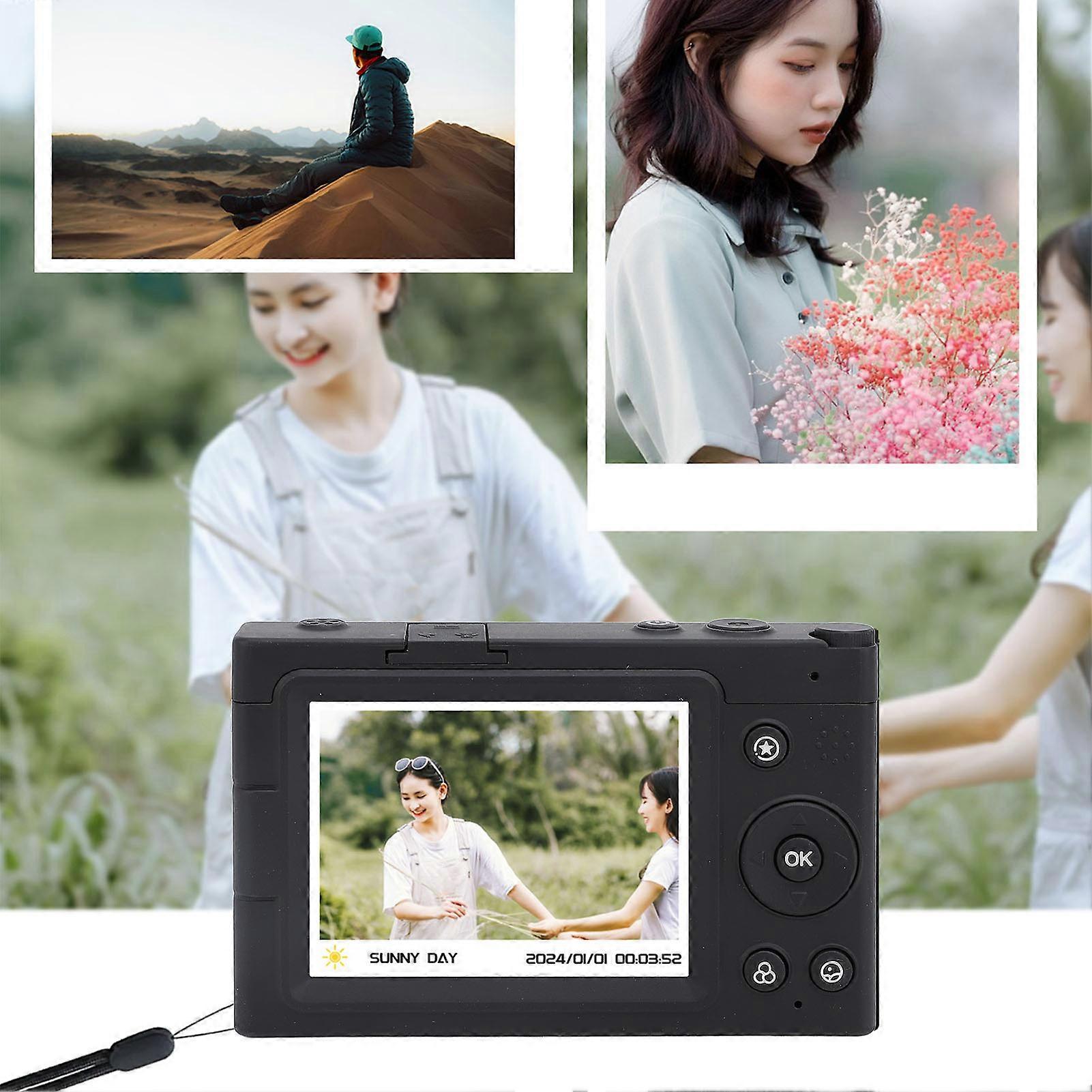 4K Digital Camera 2.83 Inch Screen 64MP Autofocus Vlogging Camera with 28X Digital Zoom Beauty Retro Filter Compact Travel Video Camera 