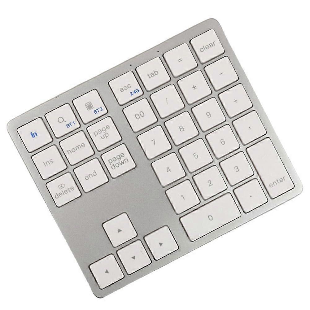 2.4G Bluetooth Number Pad Ultra Thin Wireless Numpad USB Rechargeable Numeric Keypad iOS Android Windows White