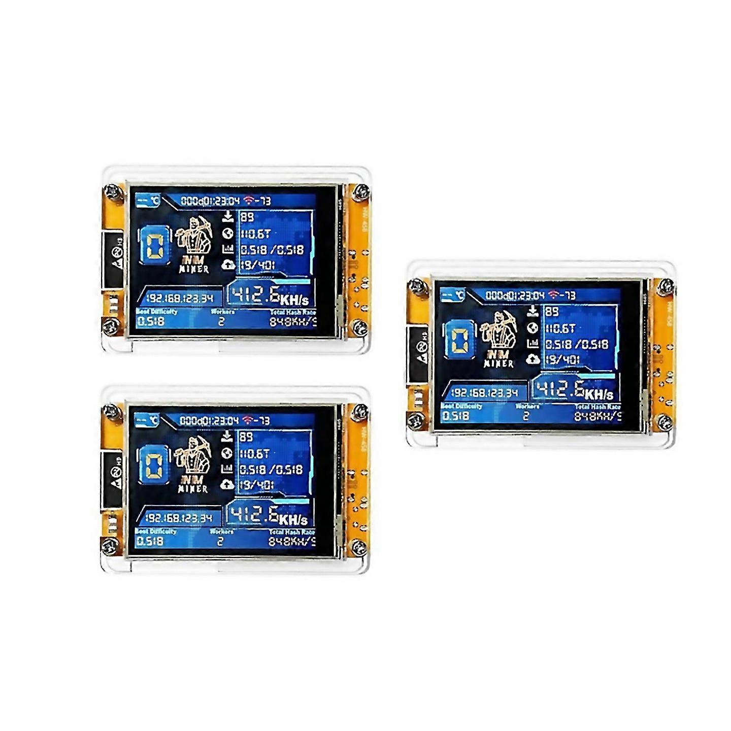 For 3pcs Bitcoin Nerdminer V2 Nmminer Hashrate 411khs Esp32 28 Inch Display Crypto Solo Lottery Esp3