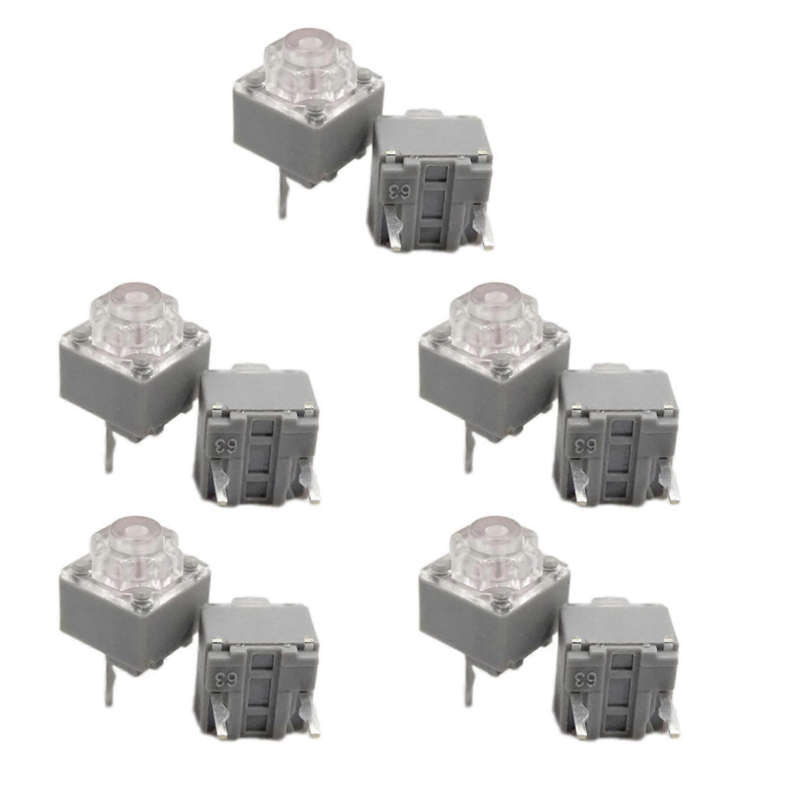 10PCs Quiet Microswitches 10Million Clicks Quiet Mouse Button Microswitch 2Pins 6x6x7.2mm Multicolor