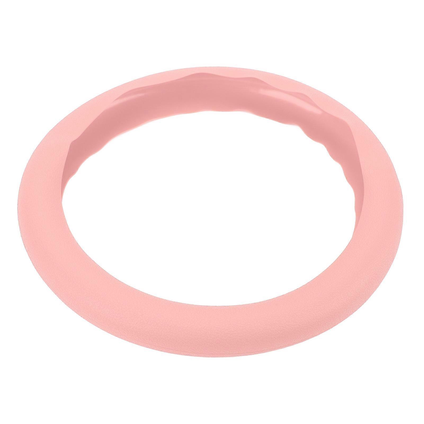 Silicone steering wheel protector for vehicles - anti-slip pink
