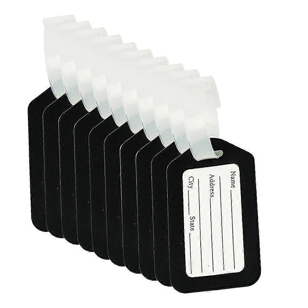 10 τεμάχια ετικέτες αποσκευών, τσάντα βαλίτσας, ετικέτες, αξεσουάρ ταξιδιού, μαύρο