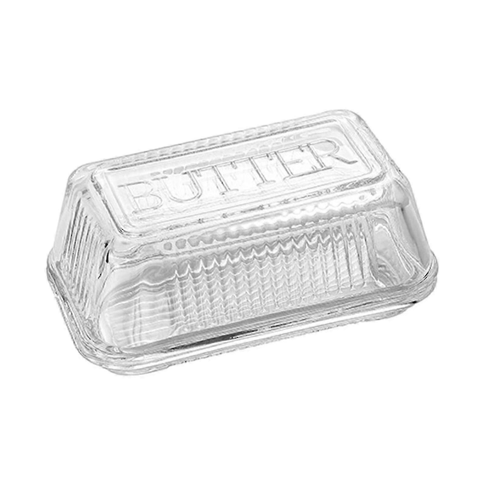 Glass Butter Dish with Lid - Airtight Countertop Storage Container