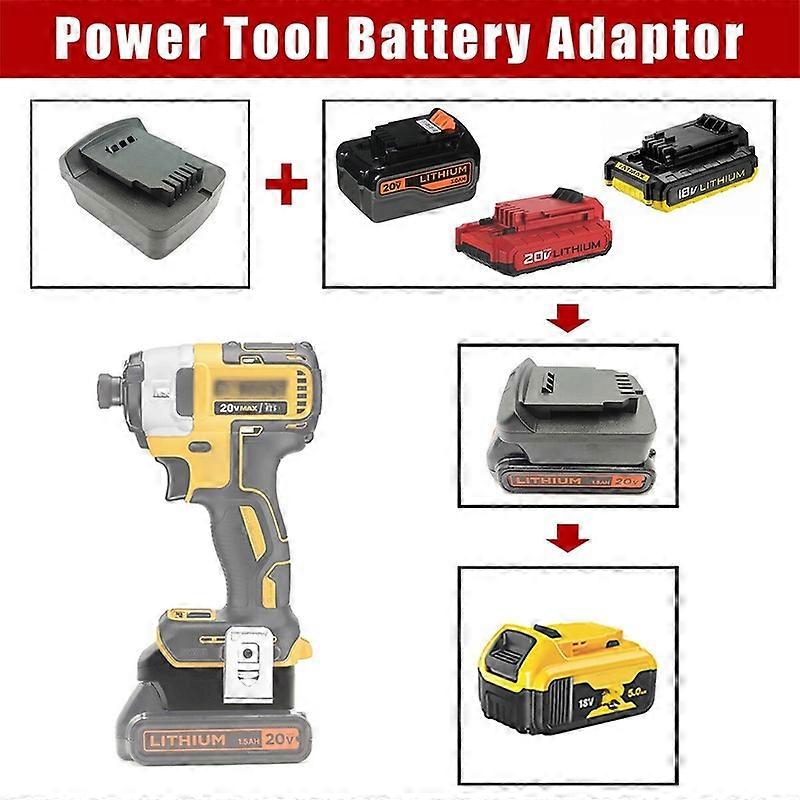 Battery Adapter Converter for Black Decker 20V Li-ion to for Dewalt 18V 20V Tool