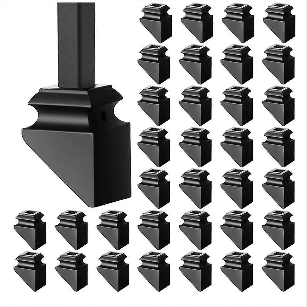 Iron Baluster Shoes Square Iron Balusters Wrought Spindles for Staircase Slant Shoes for Use with 1
