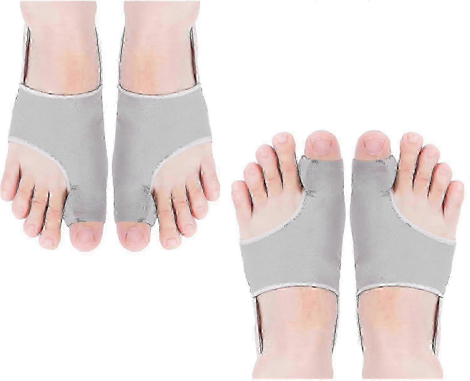 HYGGEAR Hallux Valgus Corrector Adjustable Toe Separator Corrector with Silicone Pads for Big Toe Bunion (Grey x 2 Pairs) 2025