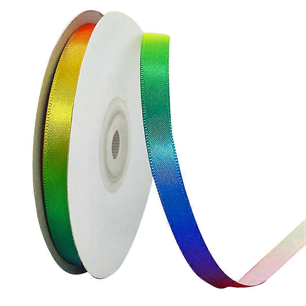 1 Roll 22M Rainbow Polyester Ribbon, Gradient Colorful Gift Wrapping Strip, 1CM Wide for DIY, Baking, Packing, Home & Store Use