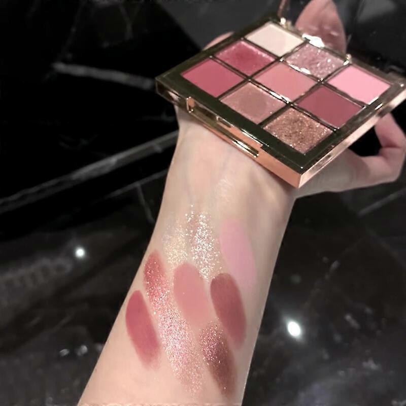 9-Color Eyeshadow Palette - Matte & Shimmer Nude Tones for All-Day Wear, Compact Makeup Kit with Mirror