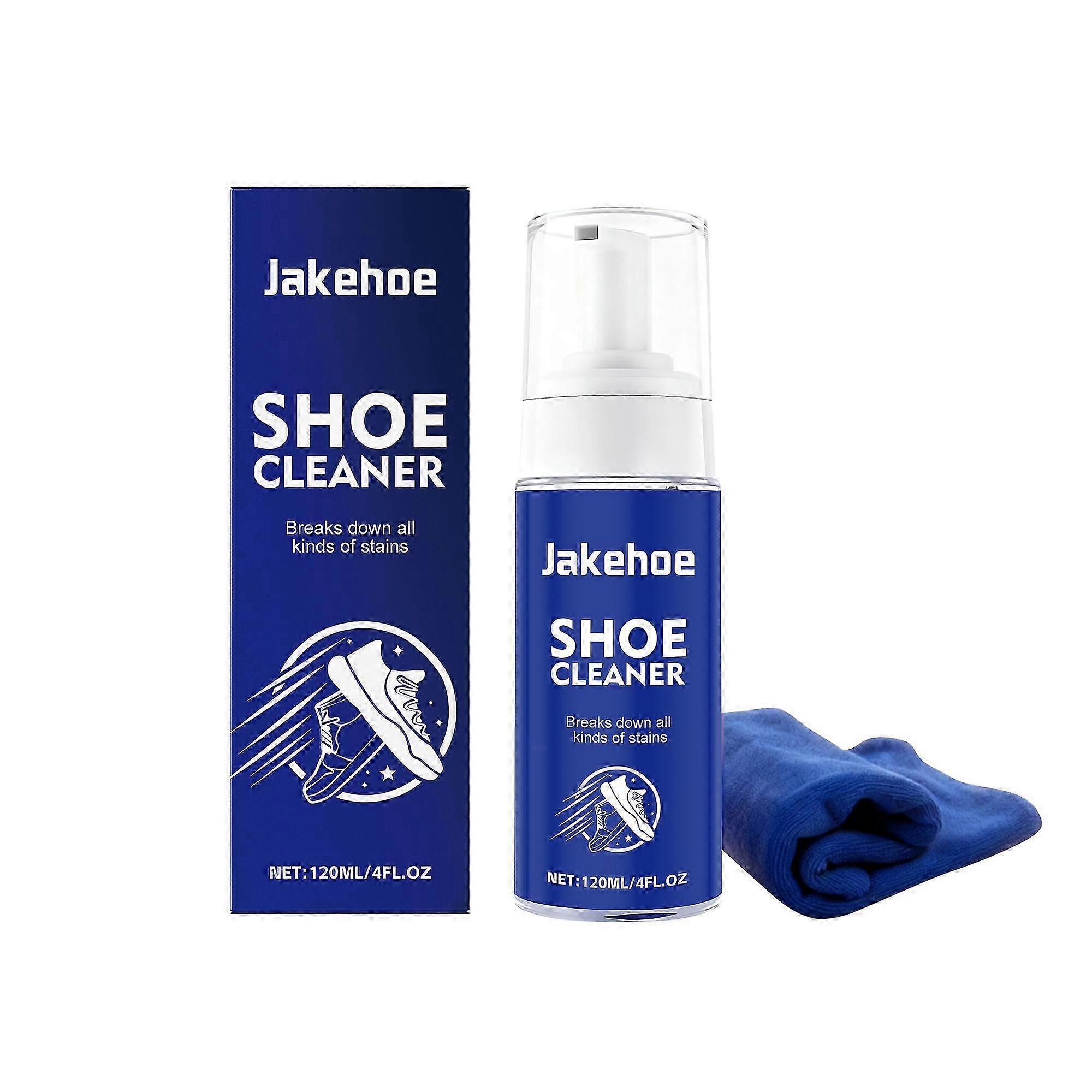 Jakehoe White Shoe Cleaner Is A Gentle, Stain-Removing, Water-Free Foam Portable Shoe Cleaning Agent
