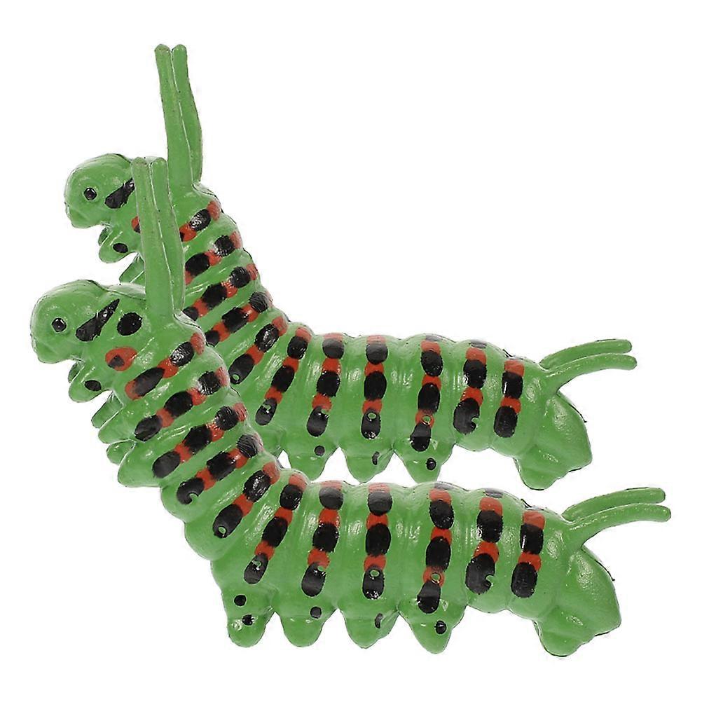 Simulation Caterpillar Figure for Decoration 2Pcs Plastic Material
