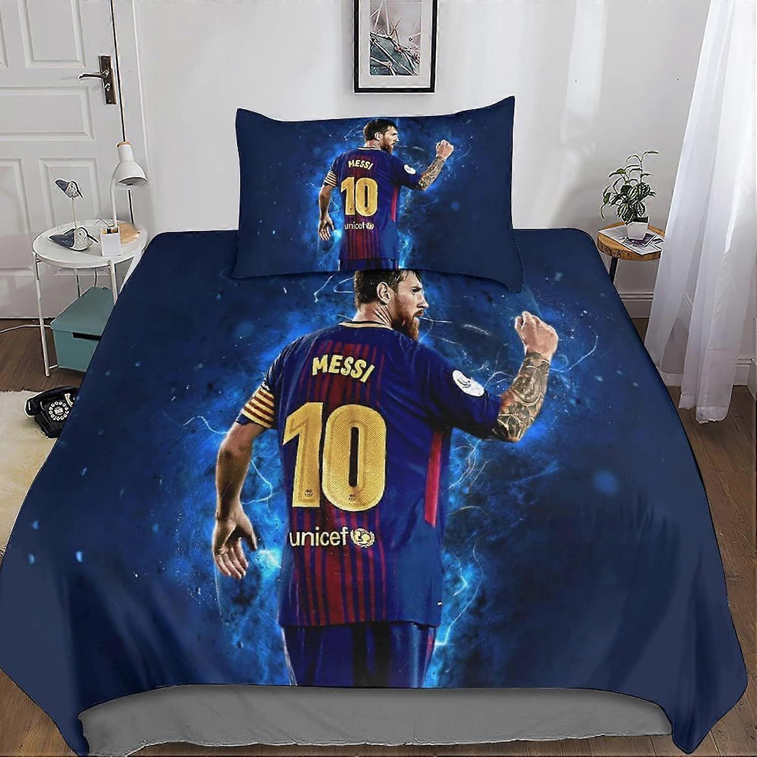 ليونيل ميسي غطاء لحاف ، 3D طباعة لحاف غطاء كرة القدم سوبر ستار الفراش لحاف مجموعة مع أكياس وسائد لينة ستوكات سهلة العناية غطاء لحاف للأولاد جي