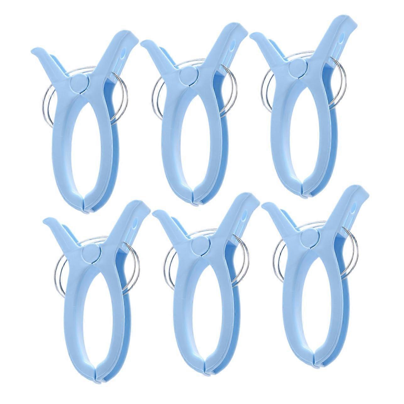 Plastic Clothes Clips 6Pack Windproof Large Clothespins for Washing Line Quilt Clips Assorted Colors