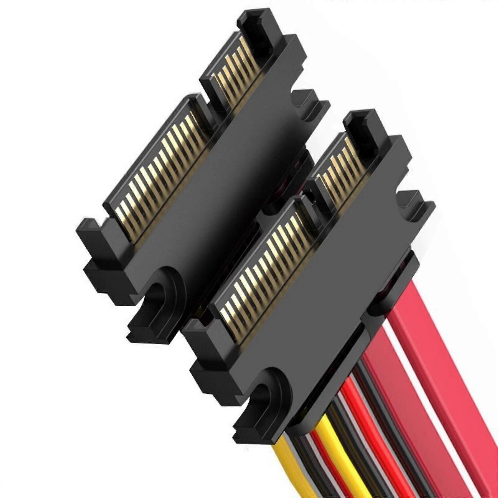 7+15Pin Satas Power Data Cable Integrated Connectors Satas Extension Cable for HDD Ssds Opticals Drive Desktop Laptop Multicolor