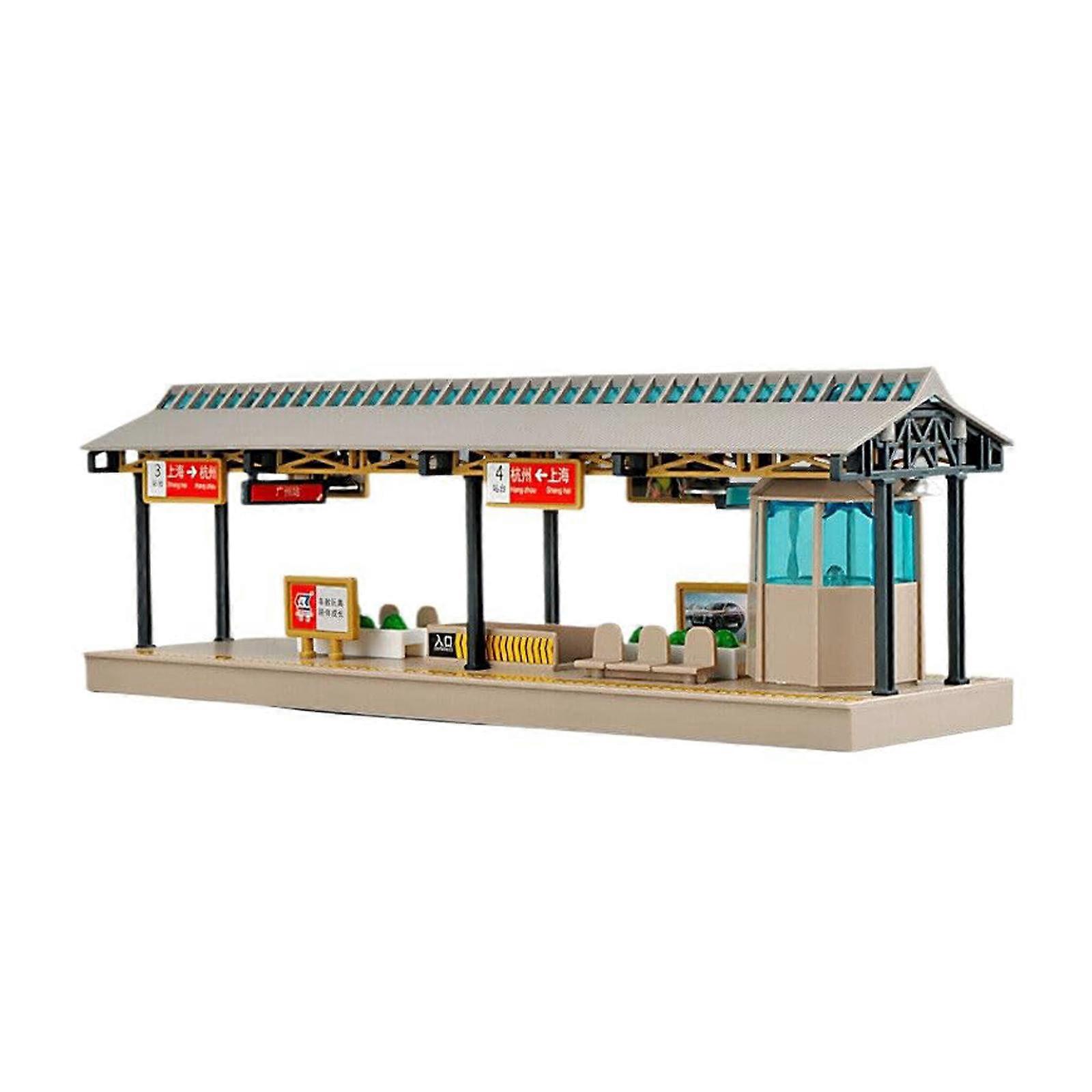 1/64 Scale Metro Station Model Unassembly Set Miniature Building Scene Railway Dioramas Sand Table Accessories Layouts Multicolor