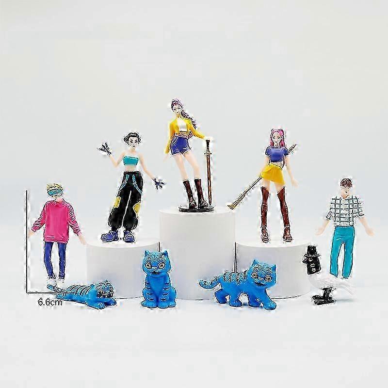 w 12Pcs/Set Kpop Devil Hunter Figure Set Rumi Mira Zoey Tiger Bird Ornament ﻿