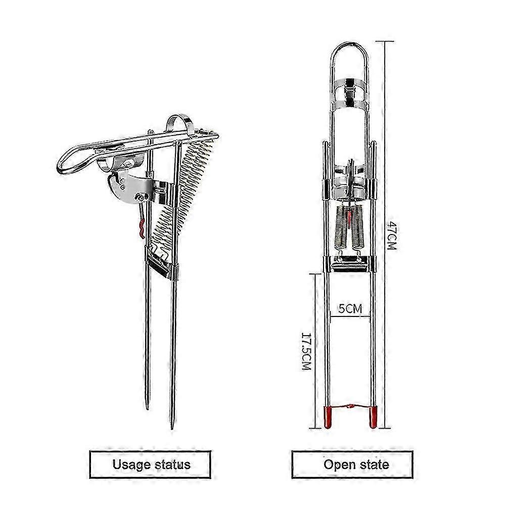 Support de canne à pêche en acier inoxydable avec Automatic Tip-Up Hook Setter Spring Fishing Tool Nouveau