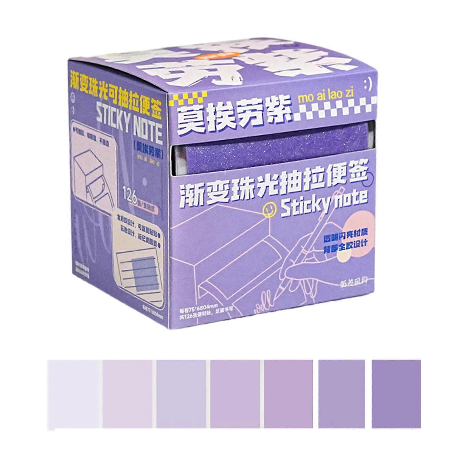 126 Sheets Pull Out Small Viscous Tape for Teacher & Student Painting Message Pull Out Viscous Notes, Viscous Note Tape  purple.