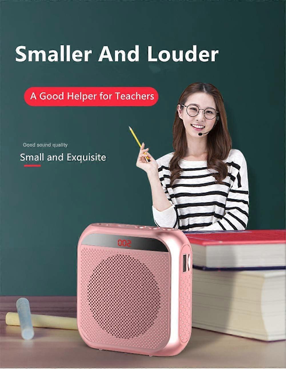 Portable Voice Amplifier with Wired Microphone Headset Rechargeable Speaker (Black) YC