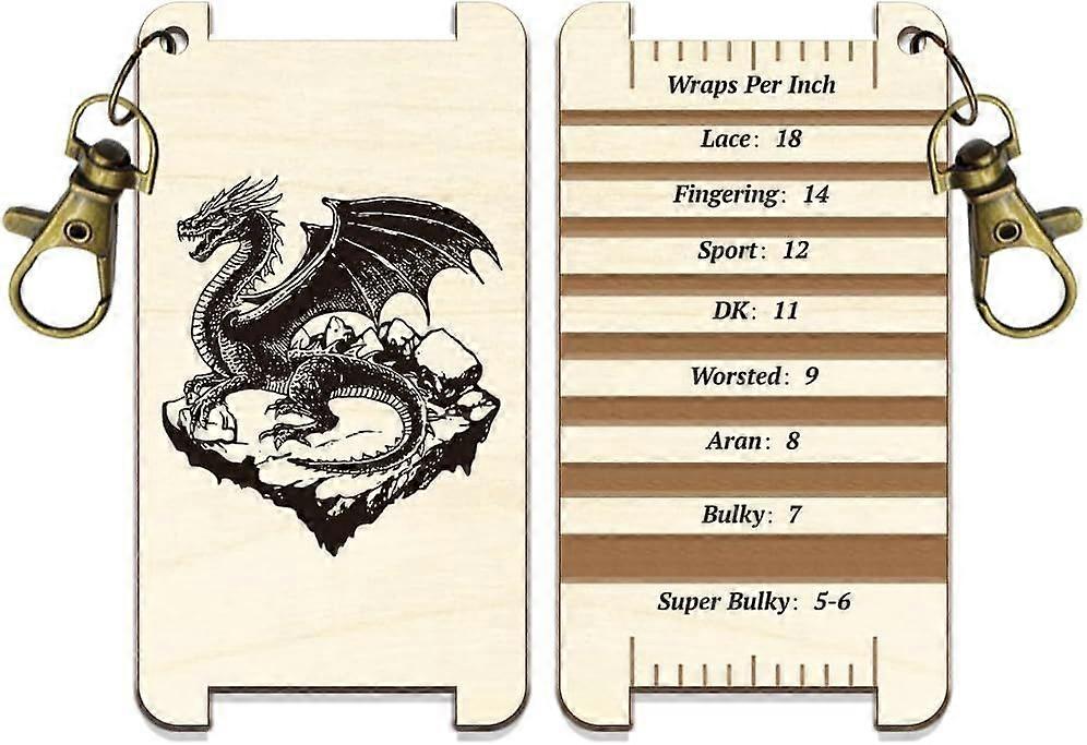 1 Pc Wooden Spinning Control Card Flying Dragon Pattern Multi-Purpose Spinning Control Tool Decorative Wooden WPI Ruler for Hand Yarn Measurement Croc