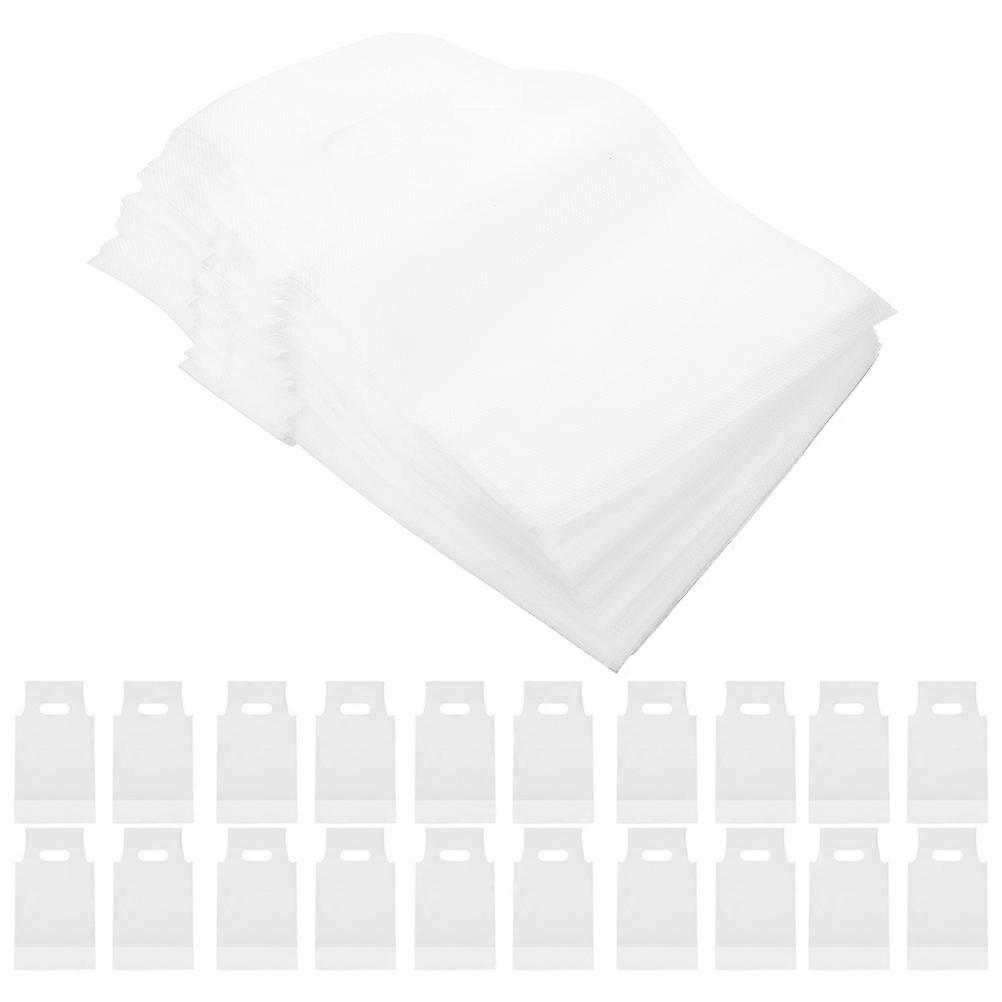 100Pcs Transparent Plastic Bags with Handles for Drinking Carrier Storage