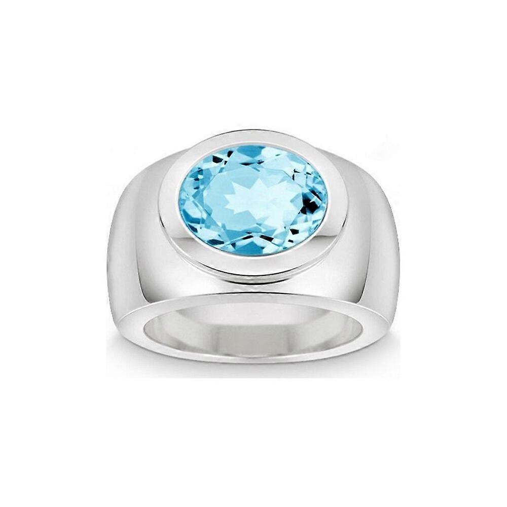 Quinn - Silver Ring with Blue Topaz - 021836758 - Width 58