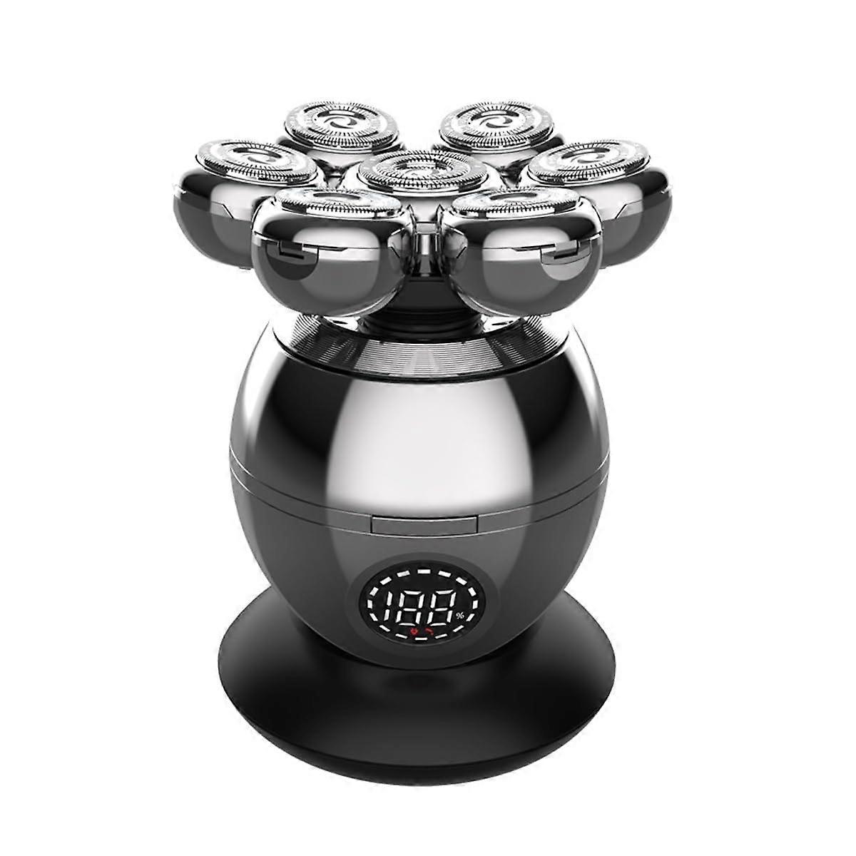 Bald Head Shaver 5in1 7D Electric Razor with LCD, Beard Nose Ear Trimmer and Facial Brush for Men