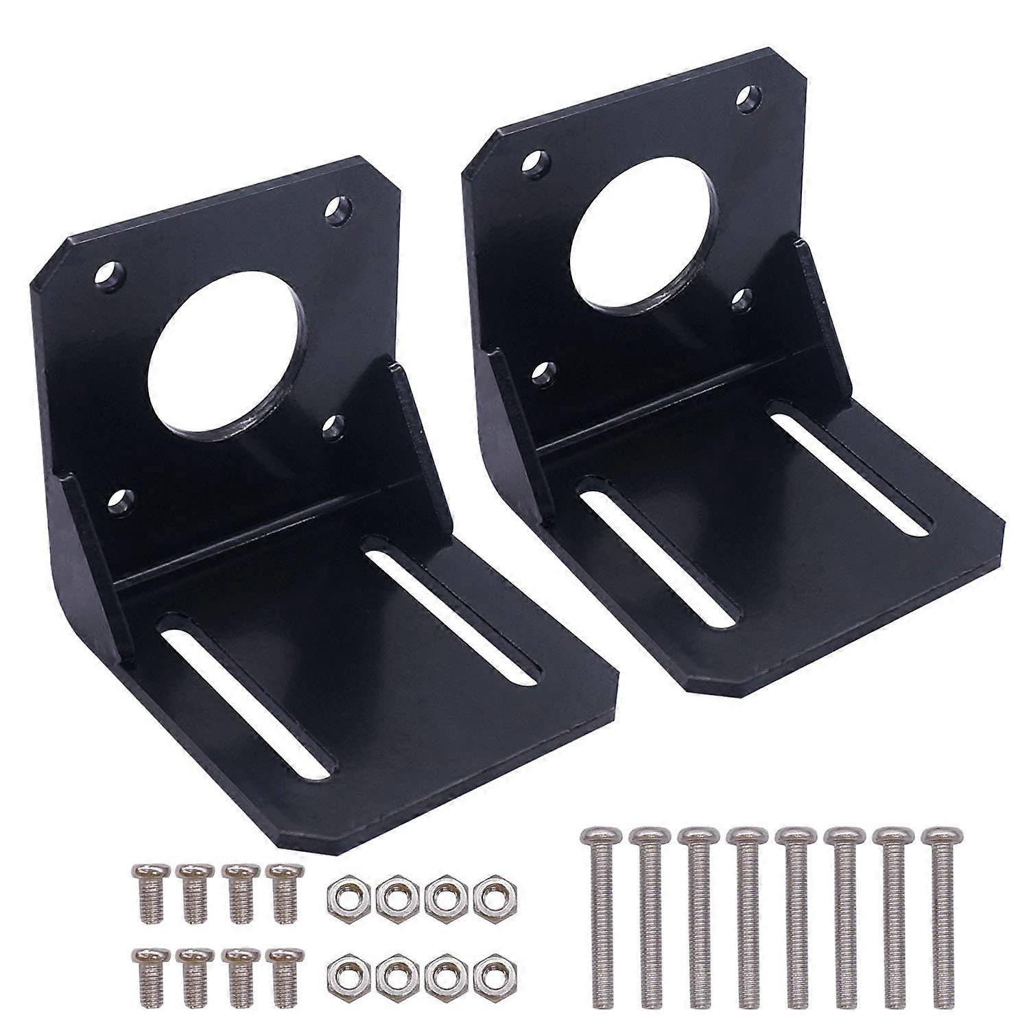 2Pcs NEMA 17 Stepper Motor Bracket 42mm Alloy Steel LShape Mount with Screws and Nuts