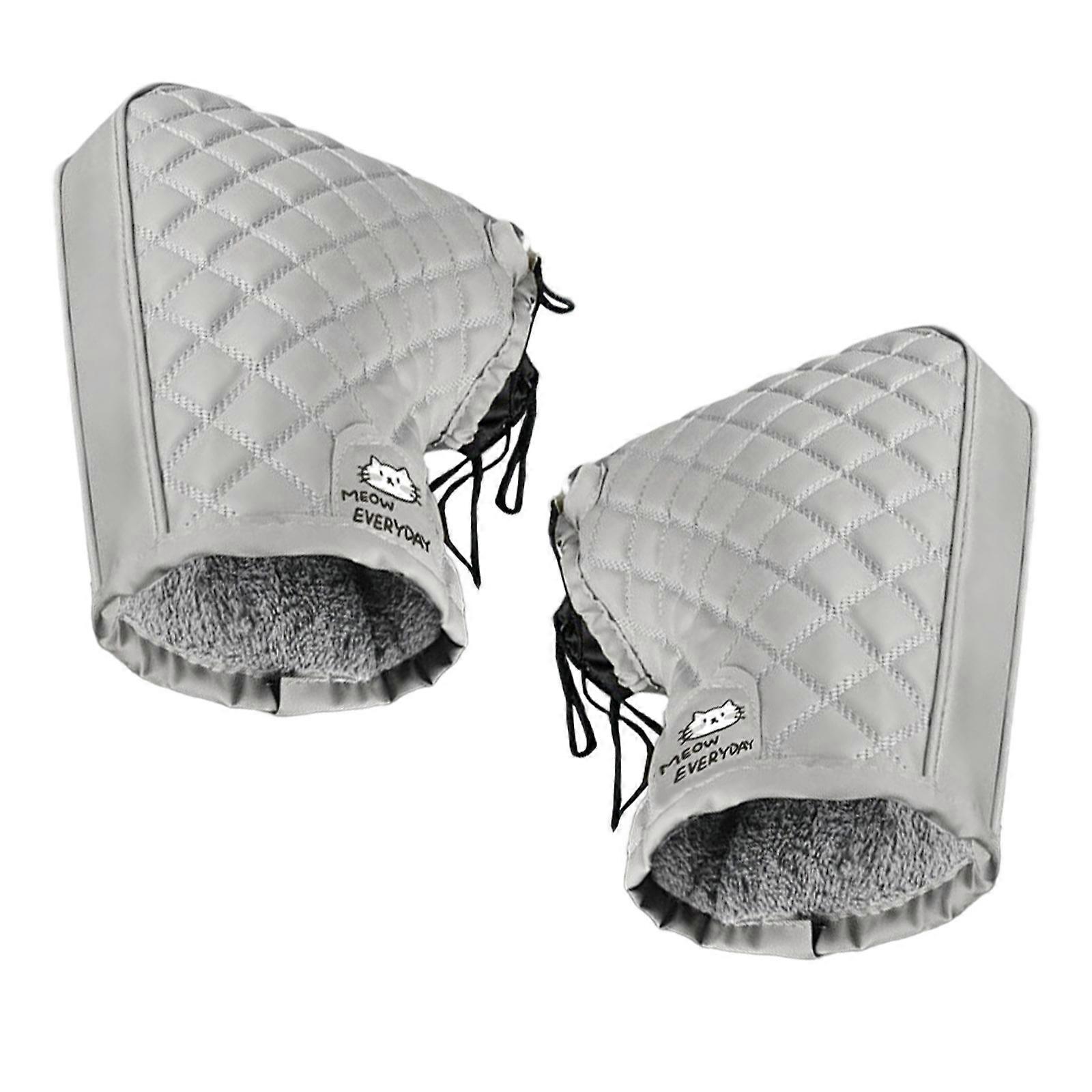 Quick Easy Installation Handlebar Gloves Mittens for Fast Attachment Removal on Various Handlebar Configurations 2 Pack  Gray