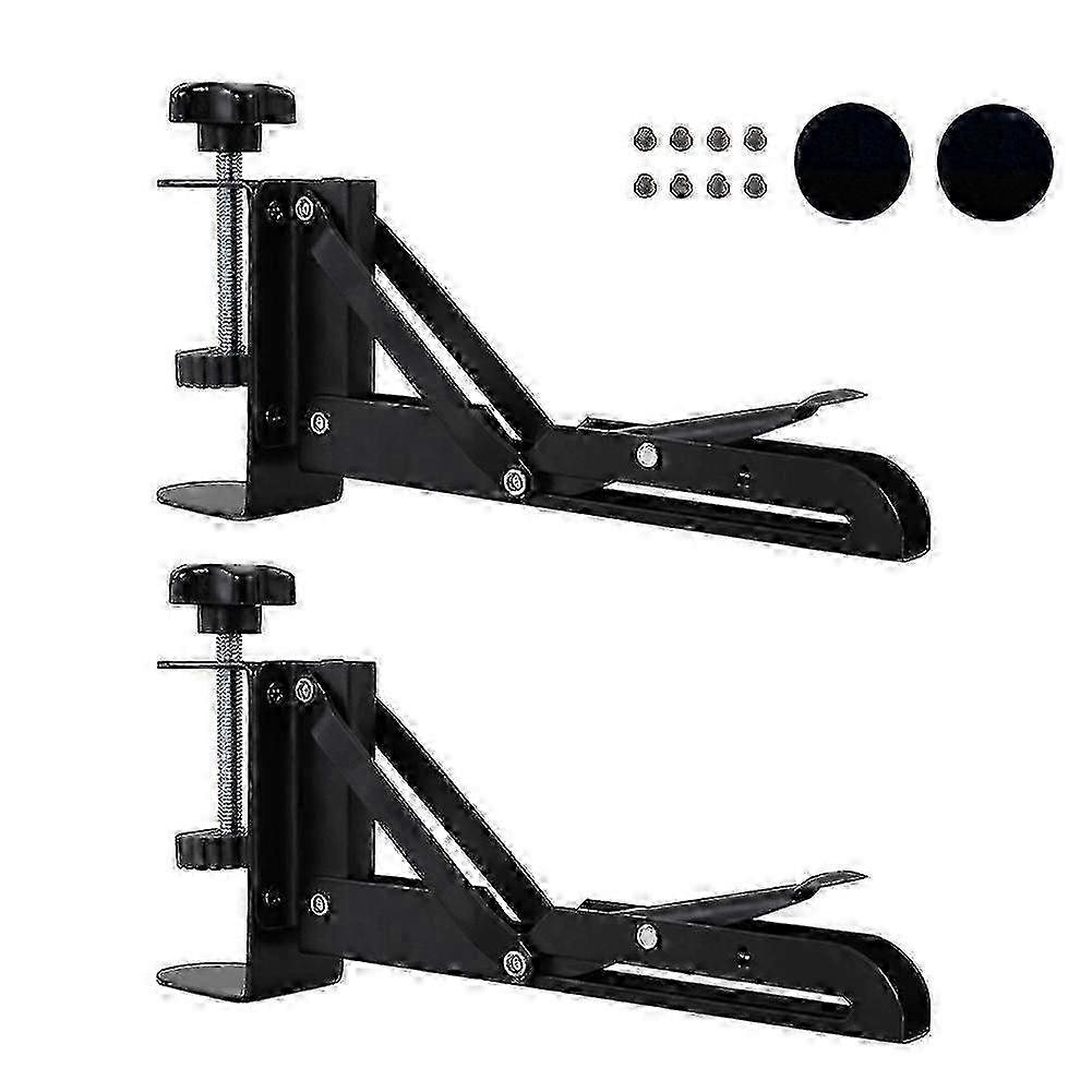 2pcs Keyboard Tray Clamp Under Desk Cold Rolled Steel Height Adjustable Pull Out  hwyC