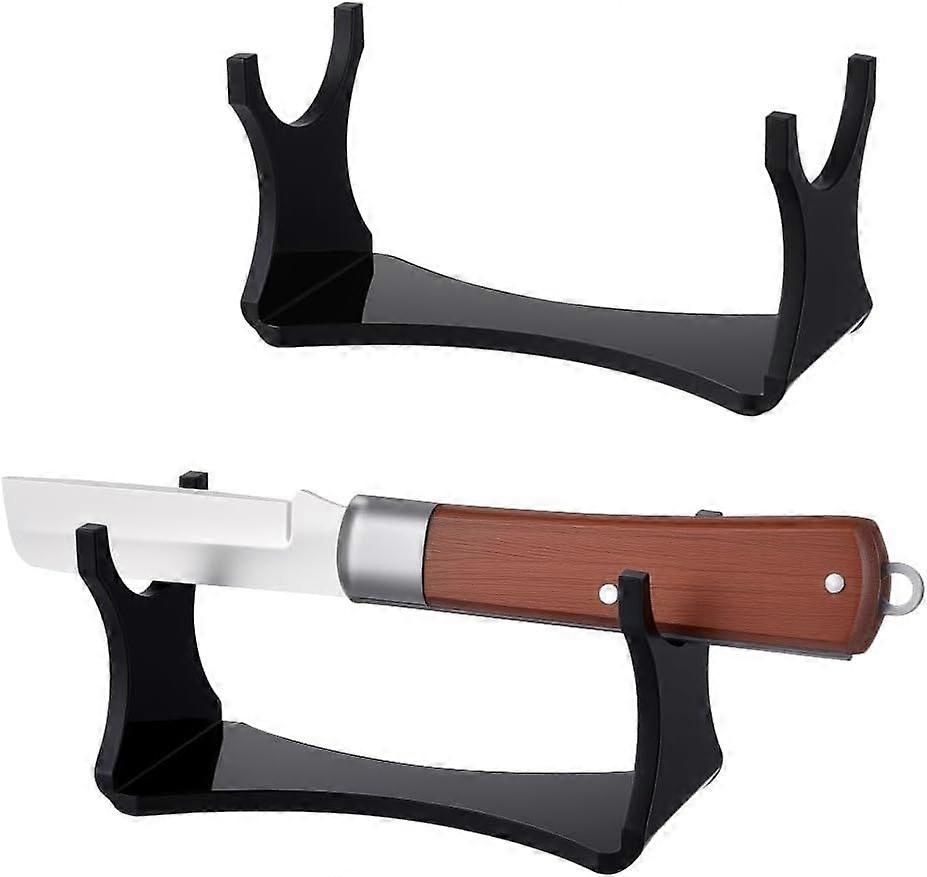 2Pcs Black Frosted Lightsaber Stand Holder Acrylic Wand Display Stand One-piece Samurai Stand Small Decorative Tabletop Knife Collection Display for C