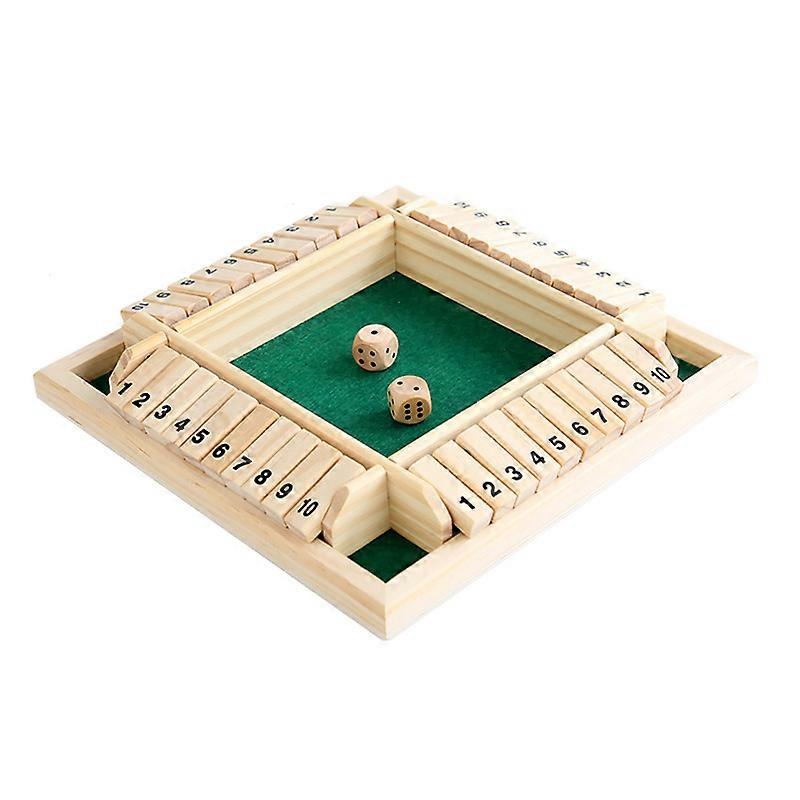 Box Dice Game 2-4 Players Classic Board Game for Adults Wooden Tabletop Game with Dices and InstructionMath Strategy Game