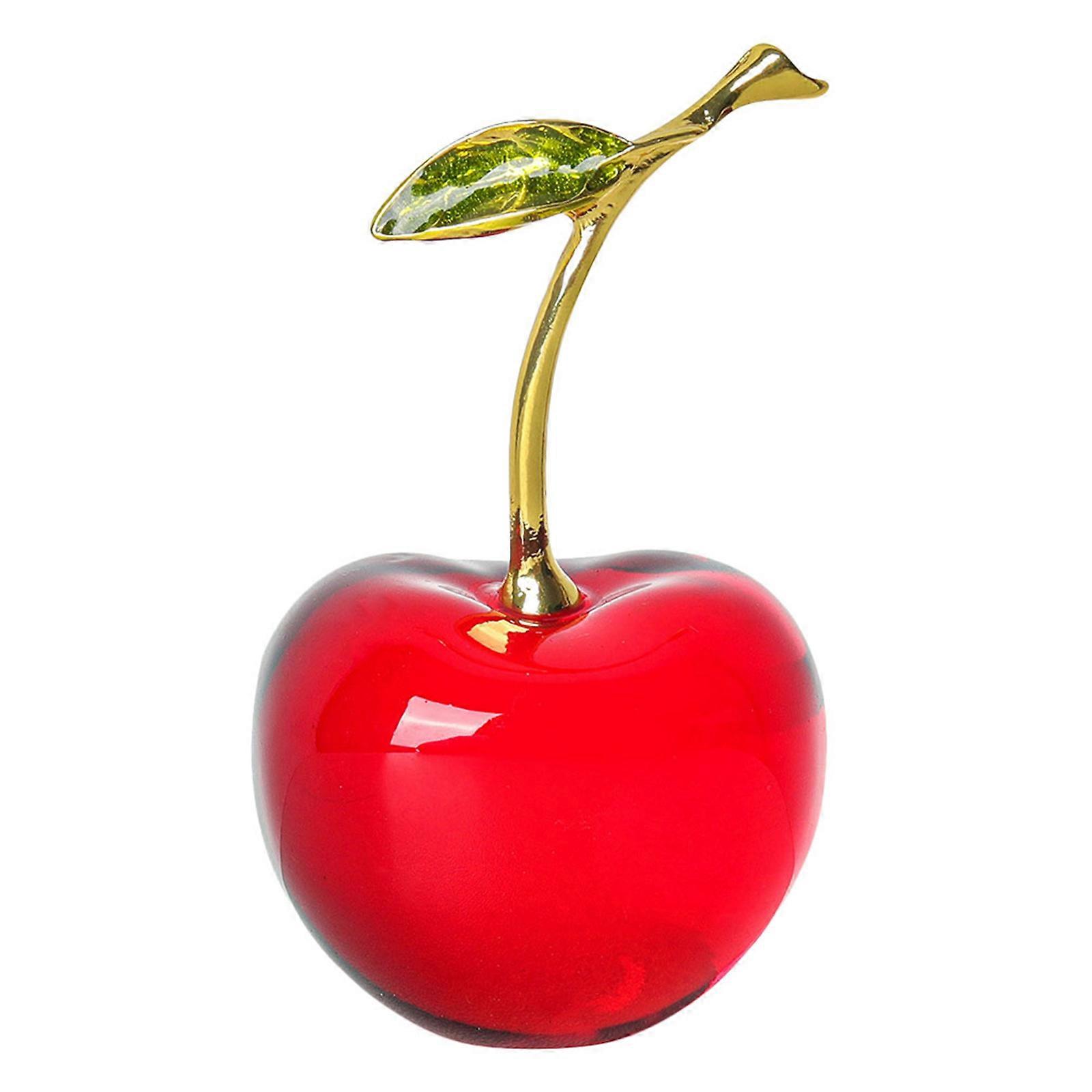Crystal Cherry Statue for Decoration Red Mini Cherry Decoration
