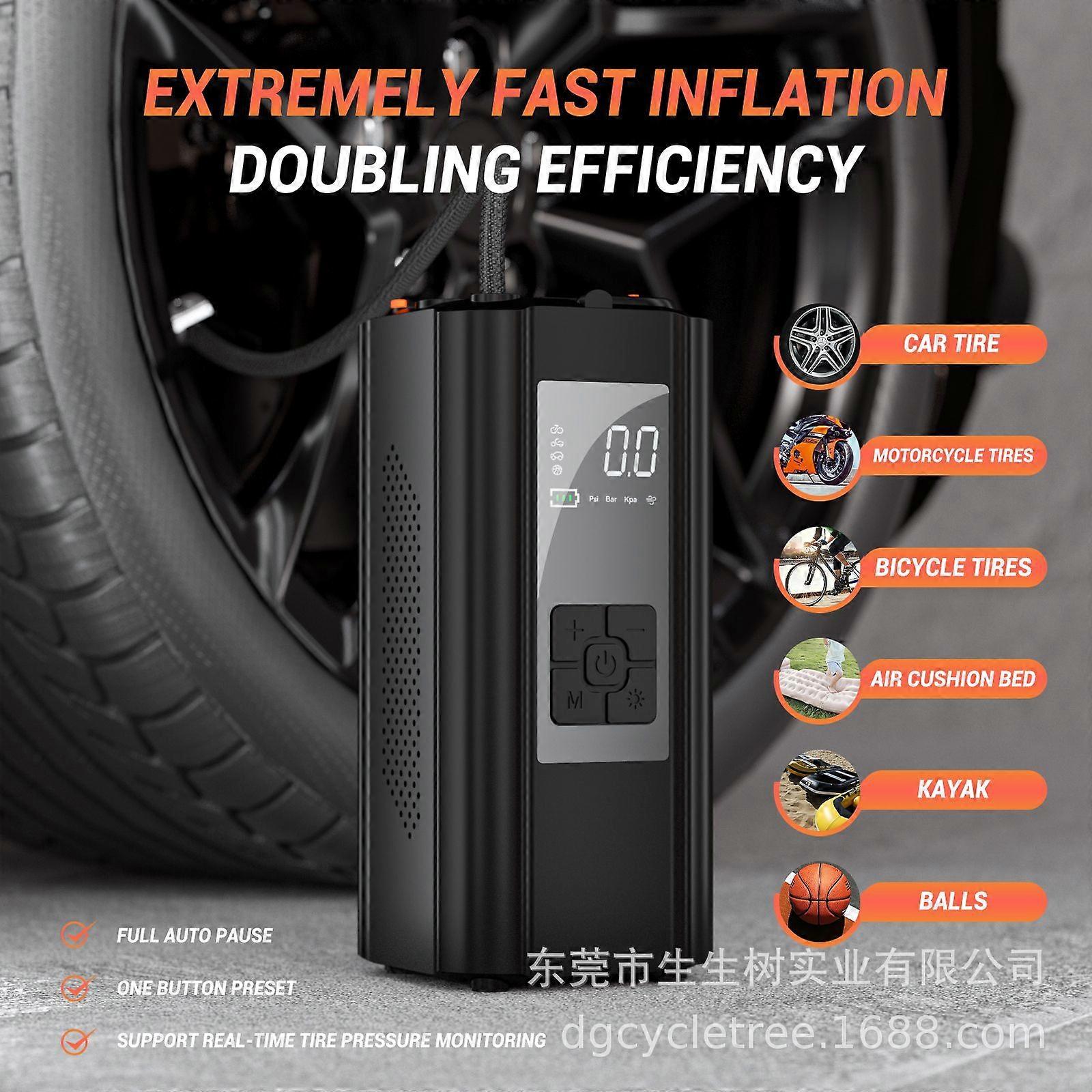 Multi-functional car air pump, car emergency jump starter, and air inflator