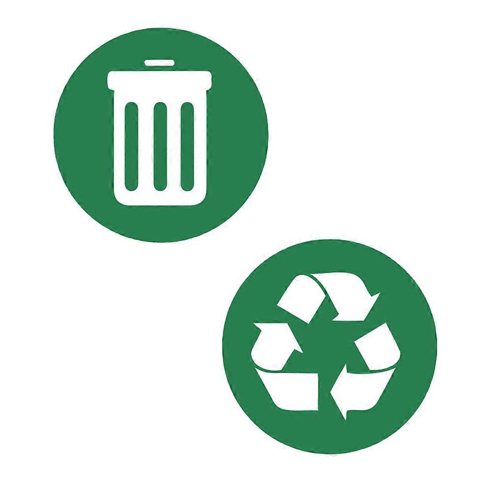 Trash Recycling Sticker Adhesive Waste Sorting Stickers for 2Pcs Trash Cans