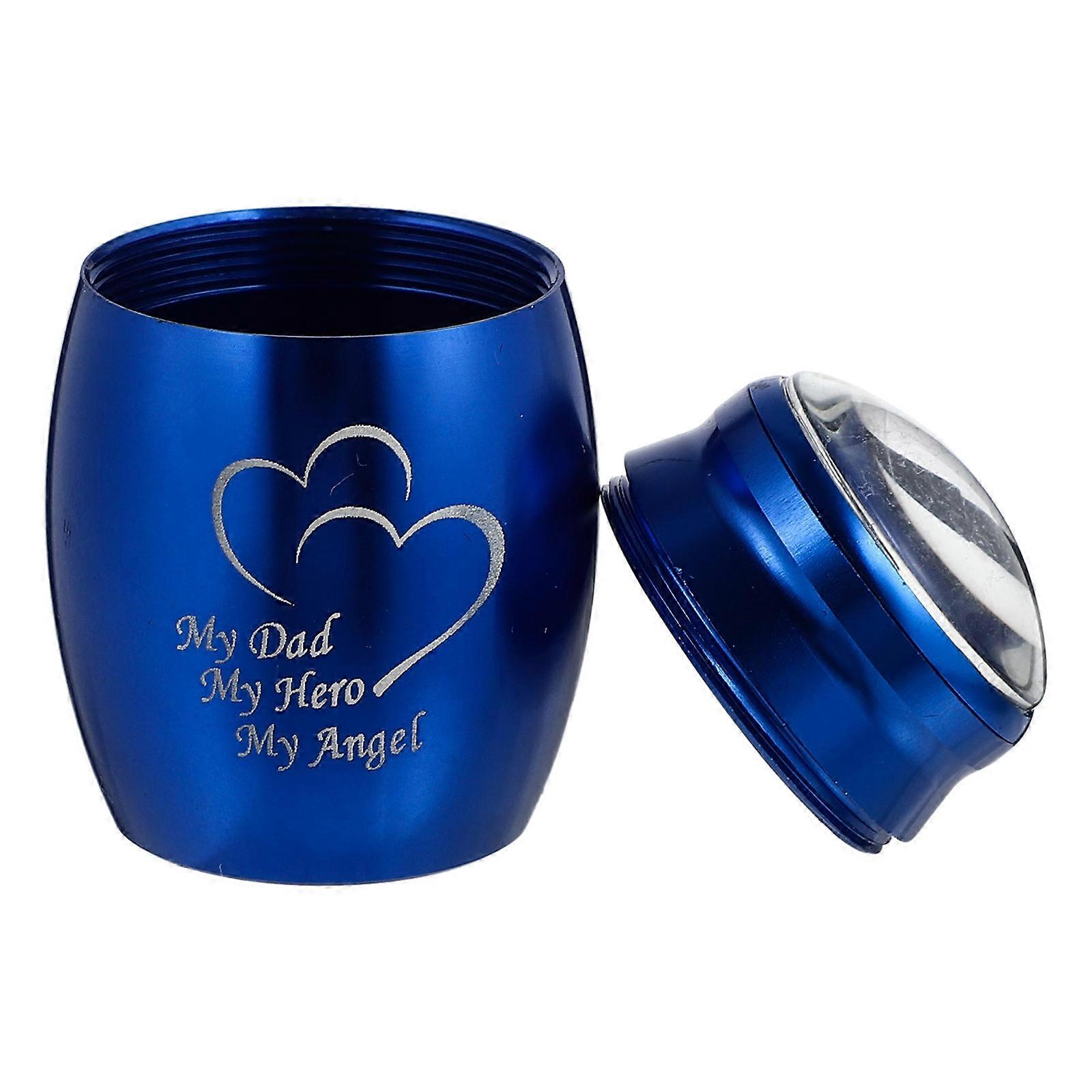 Stainless Ash Container Cinerary Urn for Storage Use 1Pcs Blue