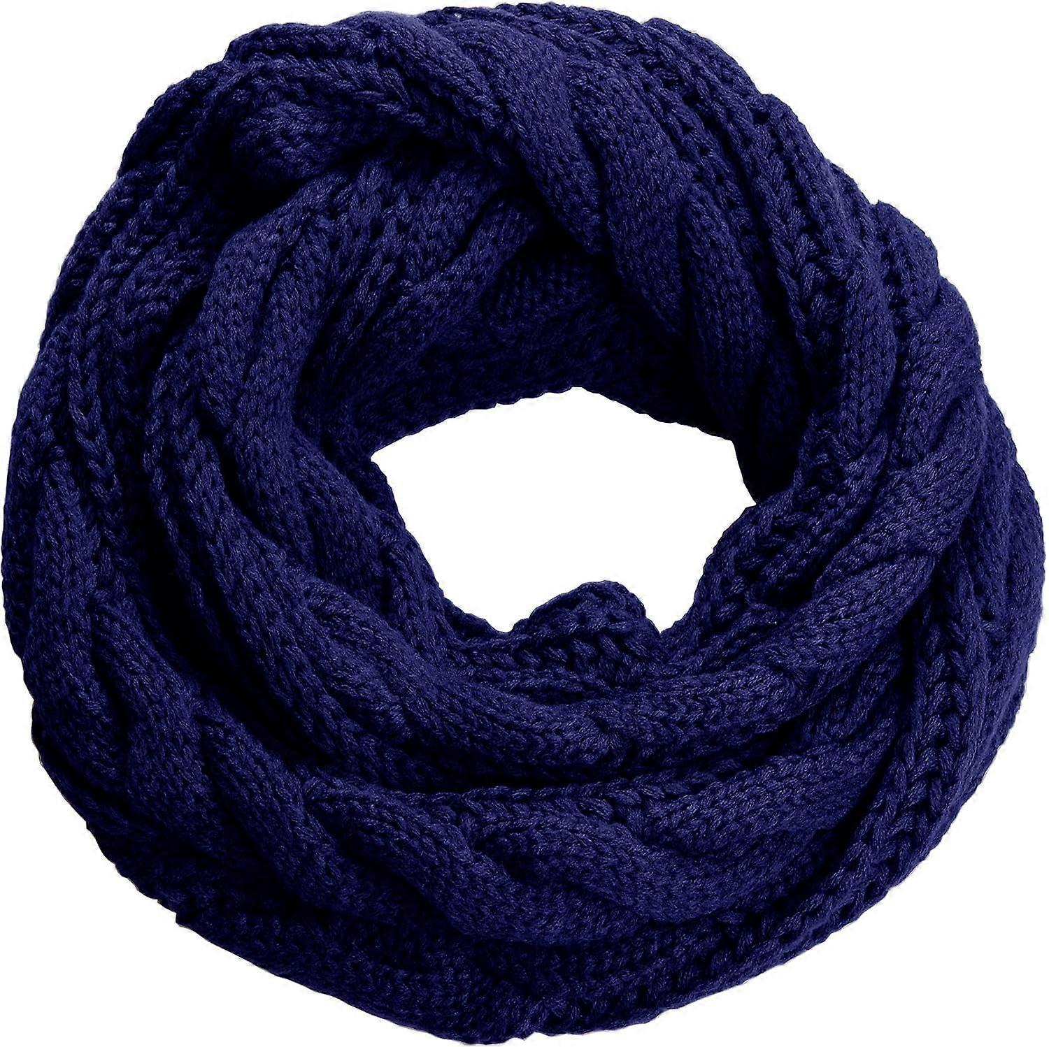 Womens Dikke Geribbelde Gebreide Winter Infinity Circle Loop Sjaal